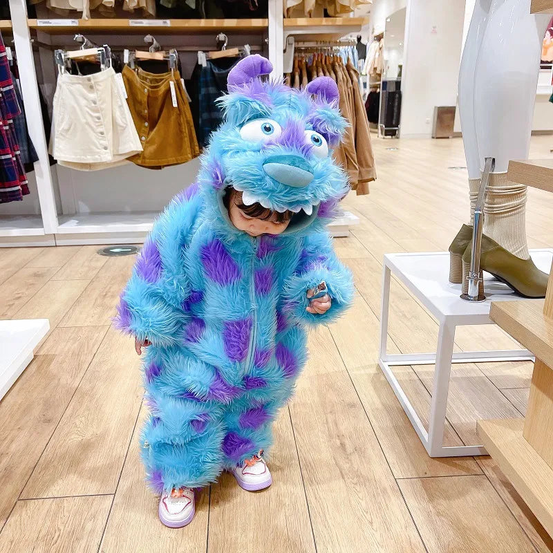 Leuke baby jumpsuit met capuchon en ritssluiting