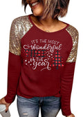 Kerst T-Shirt Dames | Lange Mouw Raglan Kerstshirt