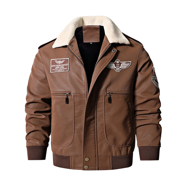 Heren Vintage Bomberjack van Imitatieleer