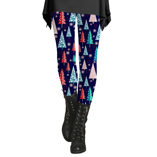 Plus Size Kerst Legging Dames | Fleece Kerstprint