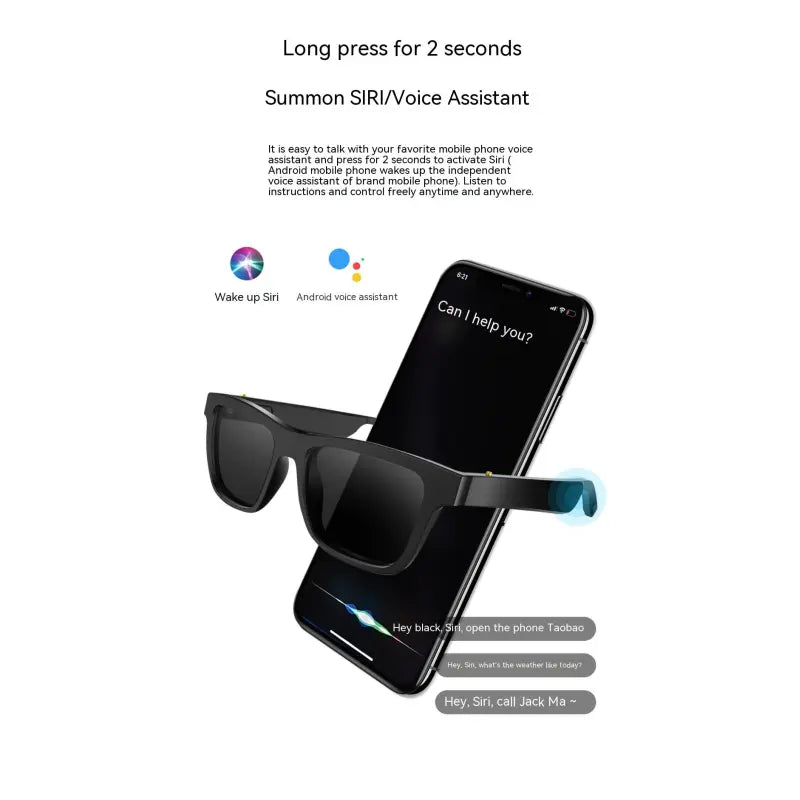 Slimme Bril Zwarte Technologie Headset Bluetooth Zonnebril