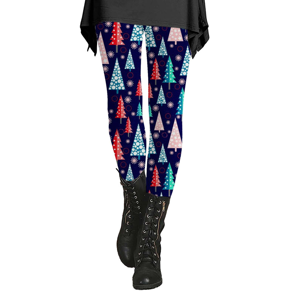 Plus Size Kerst Legging Dames | Fleece Kerstprint