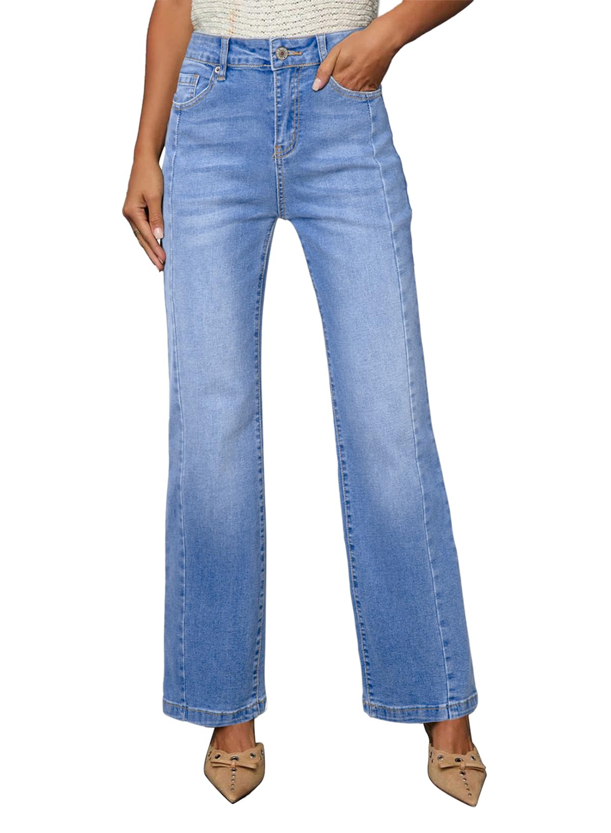 High-Rise Stretch Bootcut Jeans | Dames Denim