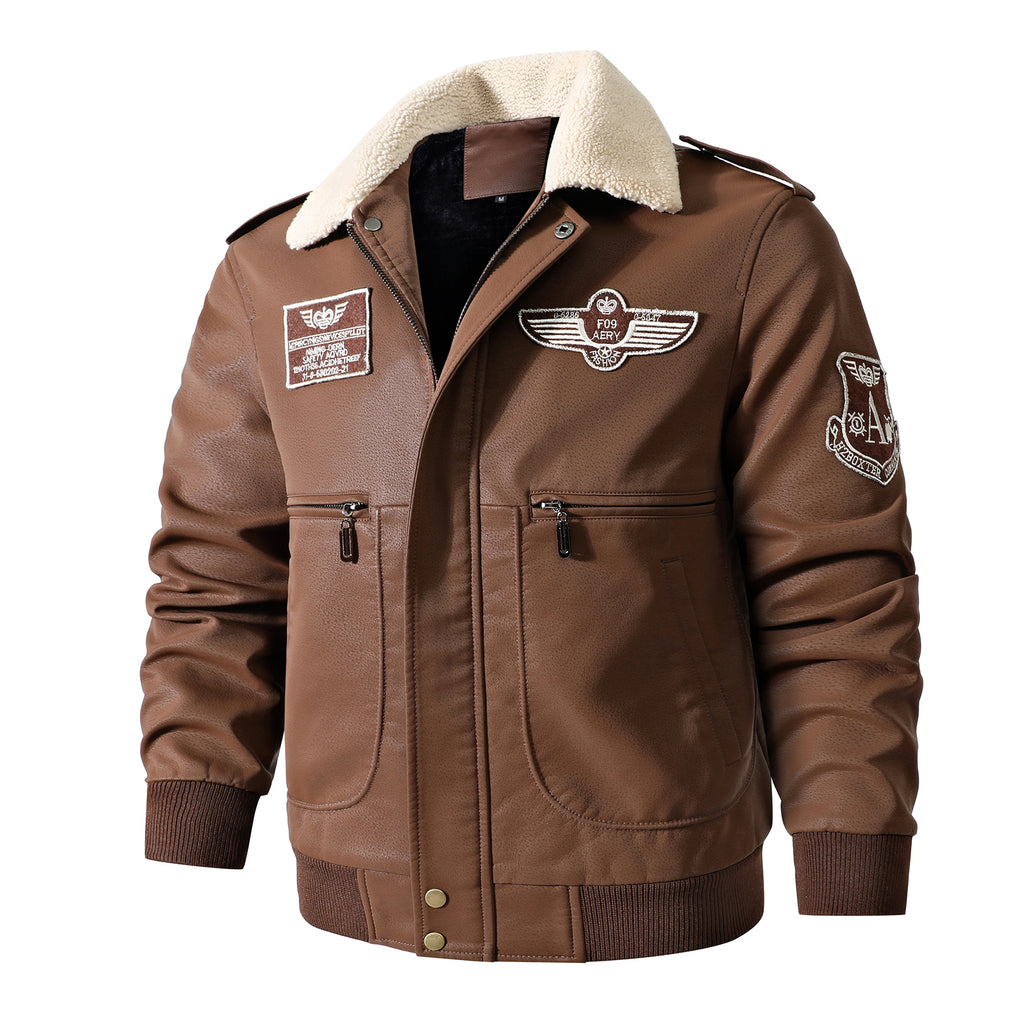 Heren Vintage Bomberjack van Imitatieleer
