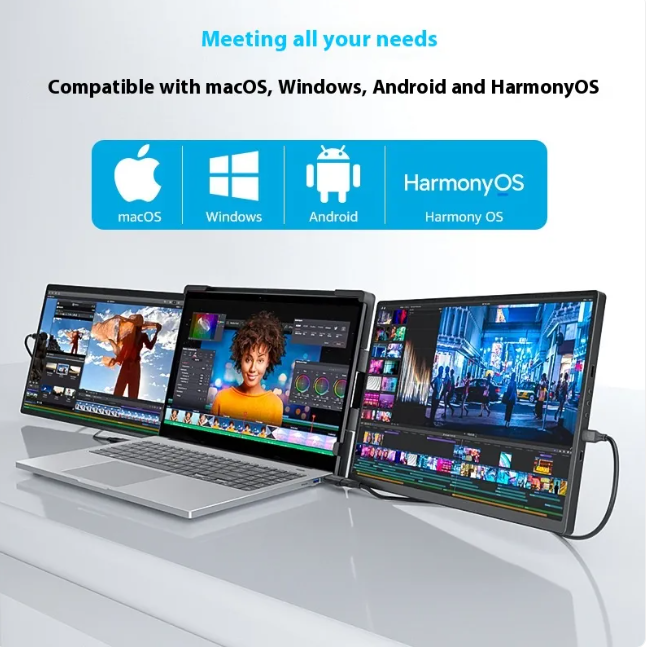 Flex View 14.1” draagbare monitor met dubbel scherm