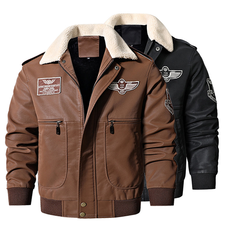 Heren Vintage Bomberjack van Imitatieleer