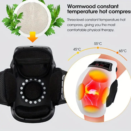 Elektrische kniemassager met warmte- en vibratietherapie
