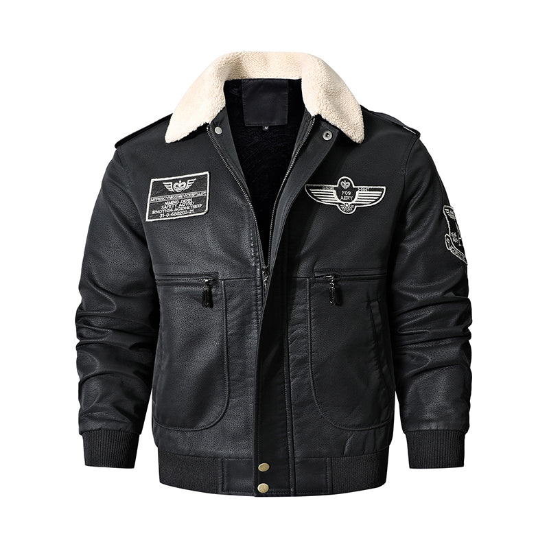 Heren Vintage Bomberjack van Imitatieleer